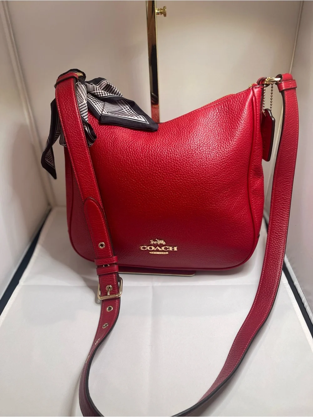 Coach Ellie File Bag in Red Pebbled Leather (C1648) - Picture 1 of 9